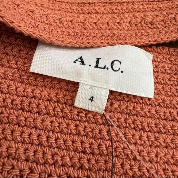 A.L.C. Talia Crochet Satin Midi Dress‎ Size 4 Terracotta Sleeveless $695 - Picture 9 of 13